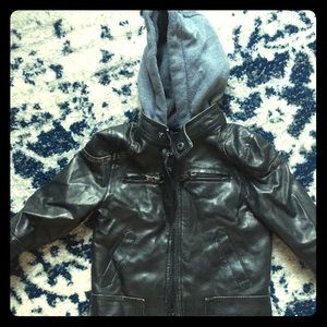 Boys toddler size 18m leather-like zip coat
